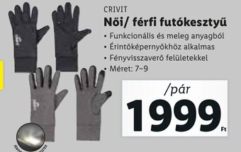 Lidl Crivit női / férfi futókesztyű ajánlat