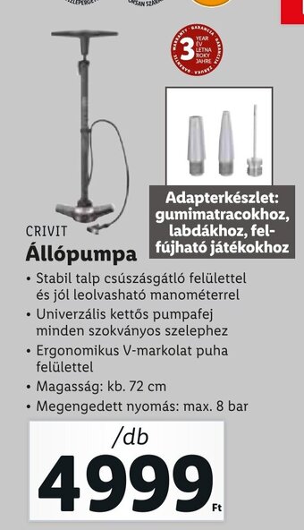 Lidl Crivit állópumpa ajánlat