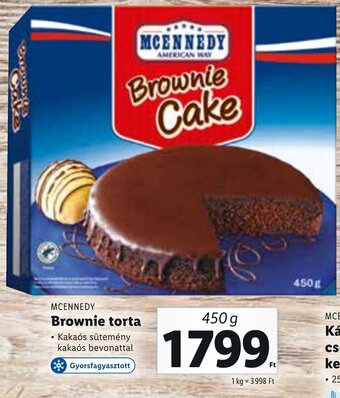 Lidl Mcennedy brownie torta 450g ajánlat