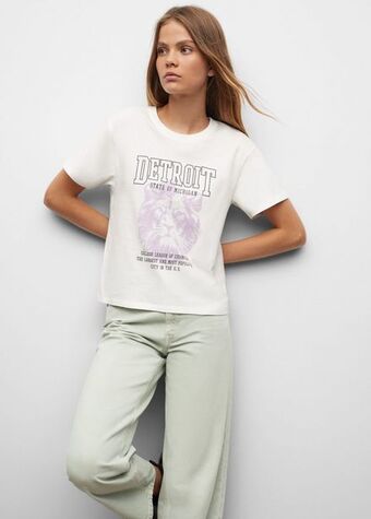 Mango Mintás pamut póló ajánlat