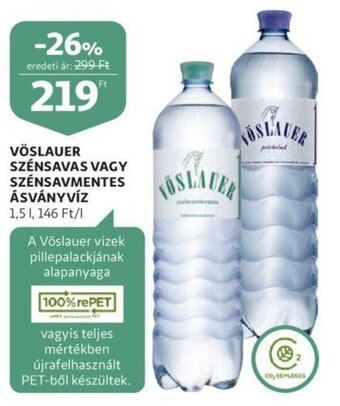 Auchan Vöslauer szénsavas vagy szénsavmentes ásványvíz 1,5l ajánlat