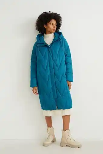 Quilted coat with hood - bionic-finish®eco - recycled