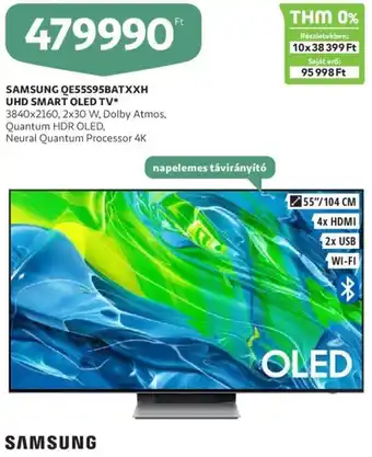 Auchan Samsung qe55s95batxxh uhd smart oled tv 3840x2160, 2x30w, 55"/104cm ajánlat