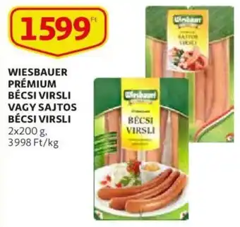Auchan Wiesbauer prémium bécsi virsli vagy sajtos bécsi virsli 2 x 200g ajánlat