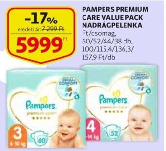 Auchan Pampers premium care value pack nadrágpelenka ajánlat