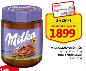 Auchan Milka mogyorókrém 600g ajánlat