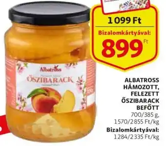 Albatross hámozott felezett őszibarack befőtt 700 / 385g