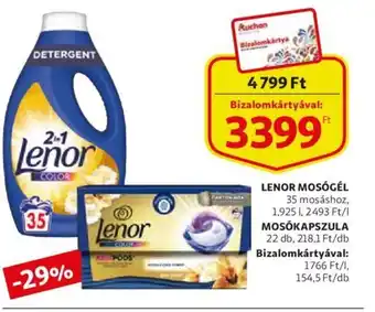 Auchan Lenor mosógél / mosókapszula / bizzalomkártyával ajánlat