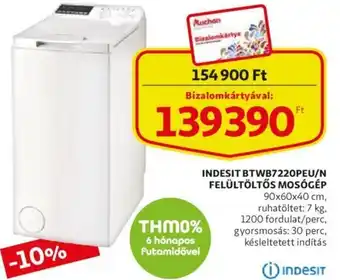 Auchan Indesit felültöltős mosógép ajánlat