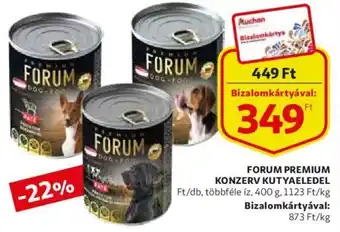 Auchan Forum premium konzerv kutyaeledel 400g ajánlat