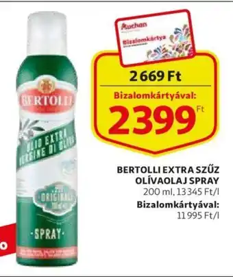 Auchan Bertolli extra szűz olívaolaj spray 200ml ajánlat