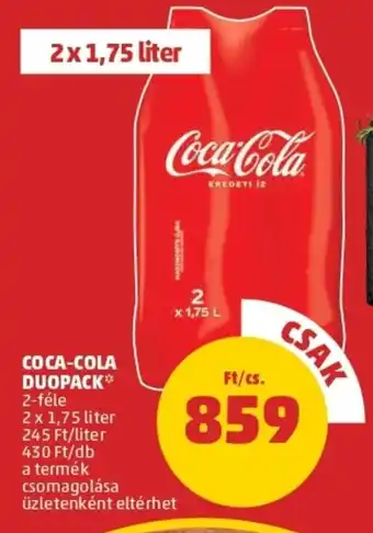 PENNY Coca-cola duopack 2 x 1.75l cs. ajánlat