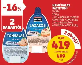 PENNY Hamé halas pástétom 100g ajánlat