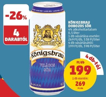 PENNY Königsbrau dobozos sör 0.5l ajánlat