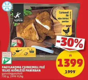 PENNY Fagylakoma csirkemell filé teljes kiőrlésű panírban 700g ajánlat