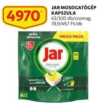 Auchan Jar mosogatógép kapszula 63 / 100 db ajánlat