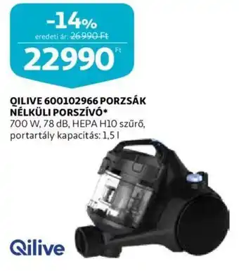 Auchan Qilive 600102966 porzsák nélküli porszívó 700w ajánlat