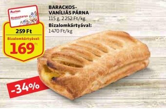 Auchan Barackos-vaníliás párna 115g ajánlat