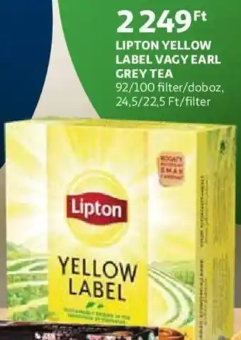 Auchan Lipton Zellow label vagy earl grey tea 24,5/22,5ft ajánlat