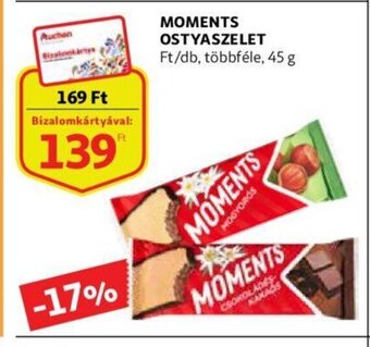 Auchan Moments ostyaszelet 45g ajánlat