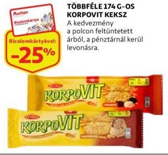 Auchan Korpovit keksz 174g ajánlat