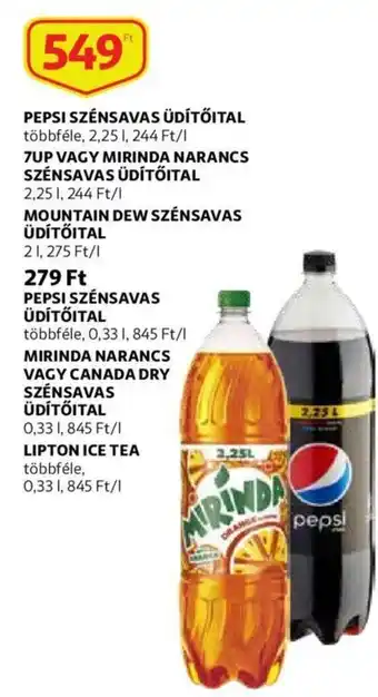 Auchan PepsiCo Pepsi / 7up / mirinda 2.25l / mountain dew 2l ajánlat