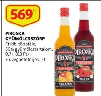 Auchan Piroska gyümölcsszörp 0.7l ajánlat