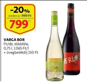 Auchan Varga bor 0.75l ajánlat