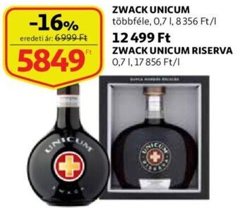 Auchan Zwack unicum 0.7l ajánlat