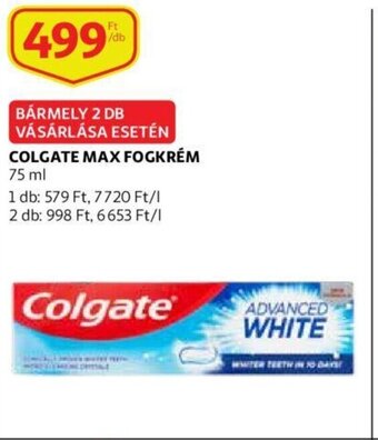 Auchan Colgate max fogkrém 75ml ajánlat