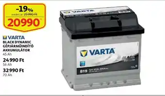Auchan Varta black dynamic géjárműindító akkumulátor 45Ah ajánlat