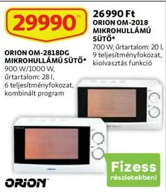 Auchan Orion om-2818dg mikrohullámú sütő 900/1000w ajánlat