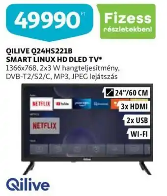 Auchan Qilive q24hs221b smart linux hd dled tv ajánlat