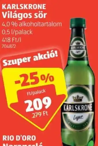 ALDI Karlskrone Világos sör 0,5l ajánlat