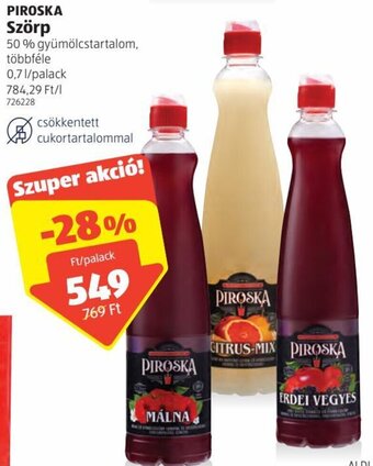 ALDI Piroska Szörp 0,7l ajánlat