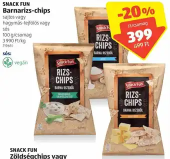 ALDI Snack Fun Barnarizs-chips 100g ajánlat