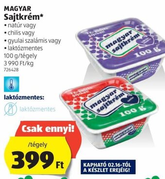 ALDI Magyar Sajtkrém 100g ajánlat