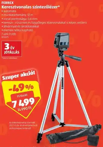 Ferrex Keresztvonalas szintezőlézer 1db