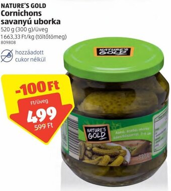 ALDI Nature's Gold Cornichons savanyú uborka 520g ajánlat