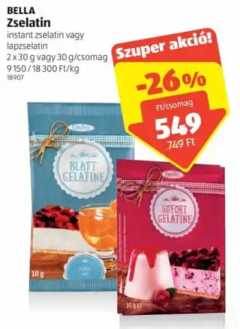 ALDI Bella Zselatin 2x30g ajánlat