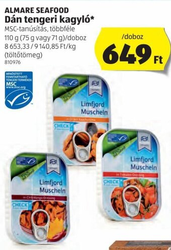 ALDI Almare Seafood Dán tengeri kagyló 110g ajánlat