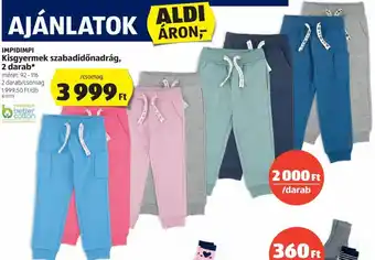 ALDI Impidimpi Kisgyermek szabadidőnadrág 2 darab ajánlat