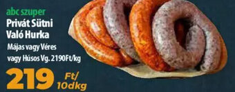 Coop Privát Sütni való hurka 10 dkg ajánlat