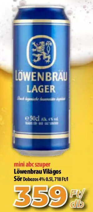 Coop Löwenbrau világos sör 0.5l ajánlat