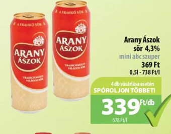 Coop Arany Ászok sör 4,3% 0,5l ajánlat