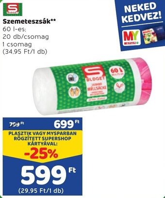 Spar Szemeteszsák 60l 20db ajánlat
