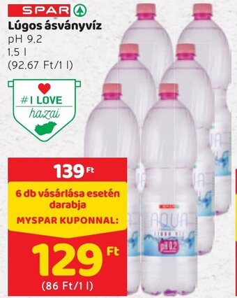 Spar Lúgos ásványvíz 1,5l ajánlat