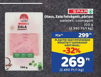 Spar Olasz, Zala felvágott, párizsi 100g ajánlat