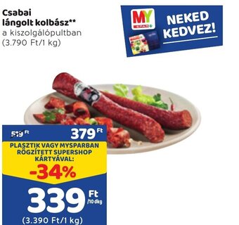 Spar Csabai lángolt kolbász 10dkg ajánlat