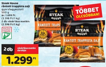 Spar Steak House rántott trappista sajt 500g ajánlat